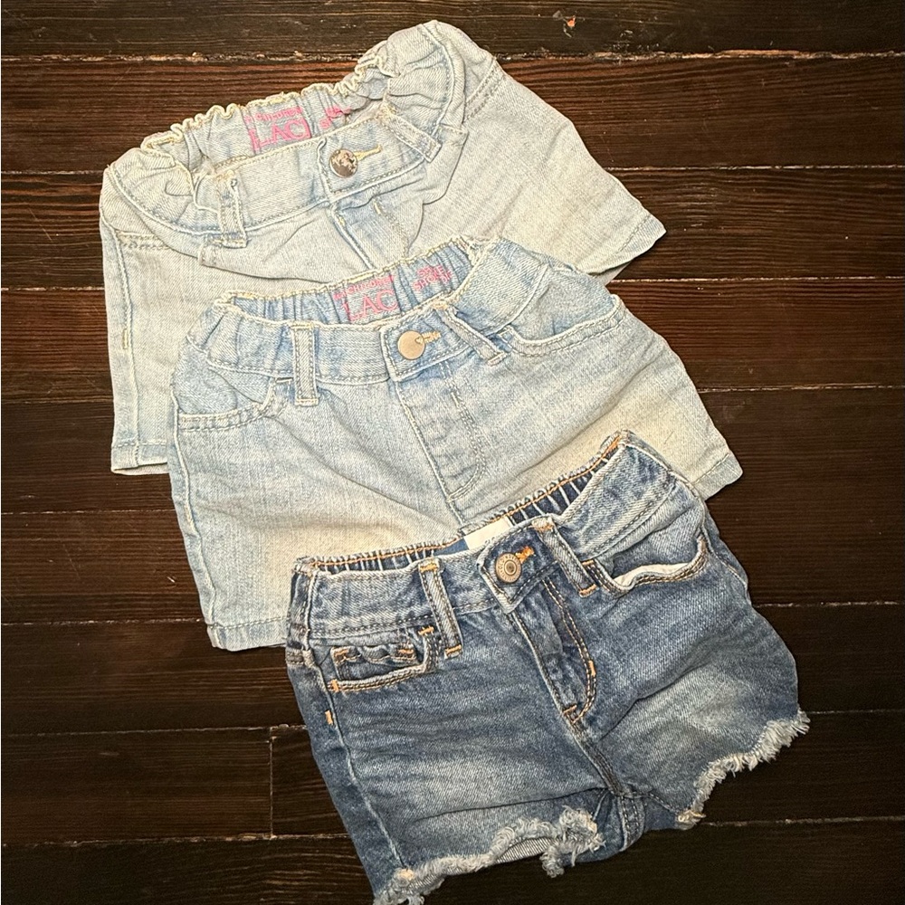 The Children's Place Kids Denim Shorts Set - Light and Medium Blue